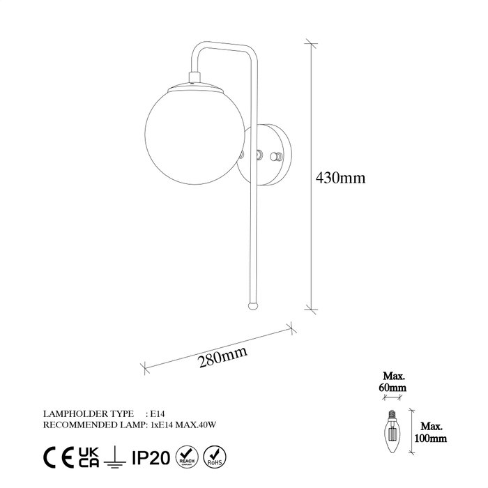 Opviq Lámpara de pared Viran - 10925 Vintage Opviq Lámpara de pared Viran - 10925 Vintage